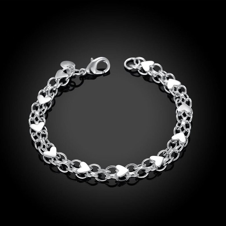 Wholesale Classic Silver Heart Bracelet TGSPB234 2