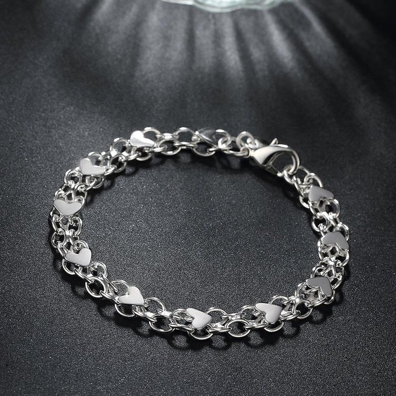 Wholesale Classic Silver Heart Bracelet TGSPB234 3