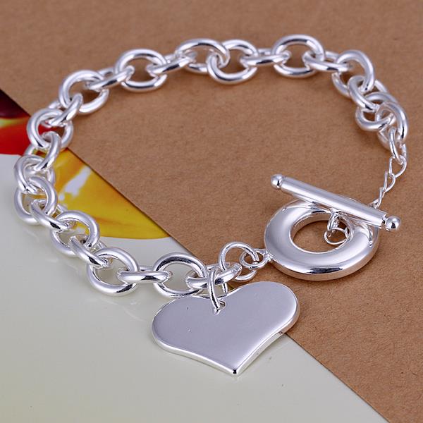 Wholesale Trendy Silver Heart Bracelet TGSPB244 0