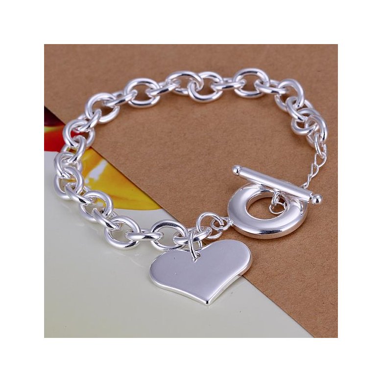 Wholesale Trendy Silver Heart Bracelet TGSPB244 0