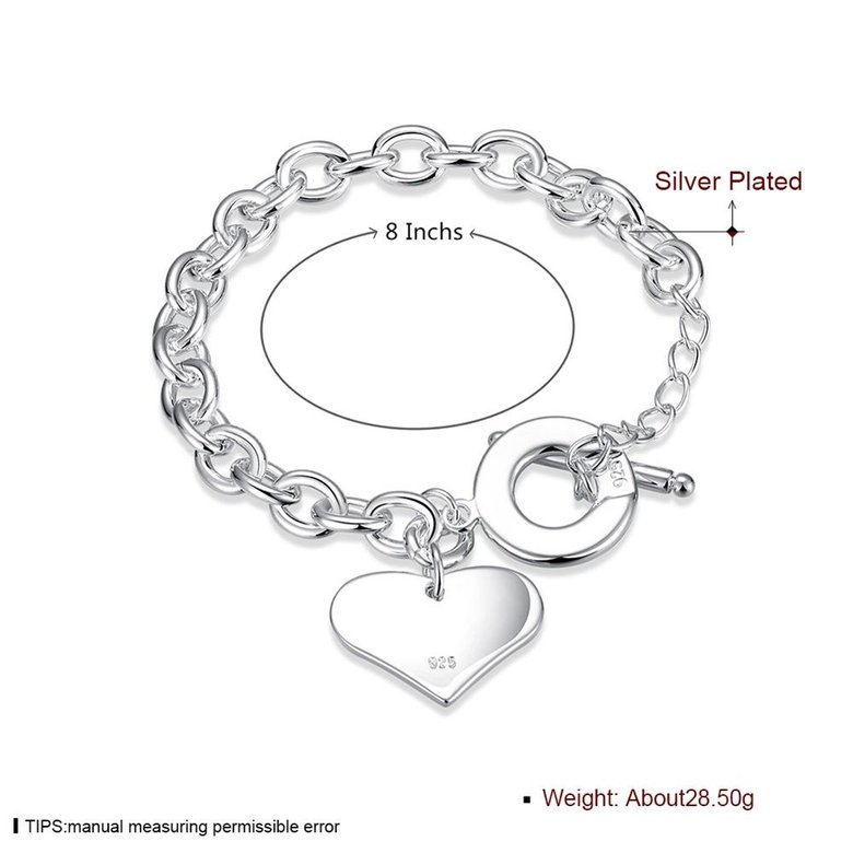 Wholesale Trendy Silver Heart Bracelet TGSPB244 1