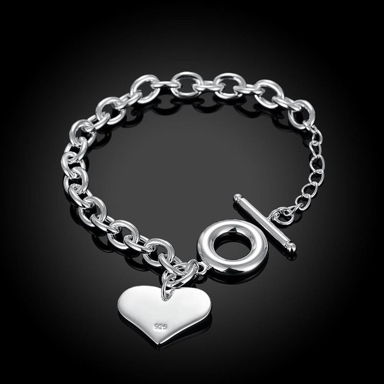 Wholesale Trendy Silver Heart Bracelet TGSPB244 2