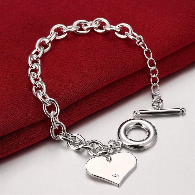 Wholesale Trendy Silver Heart Bracelet TGSPB244 3