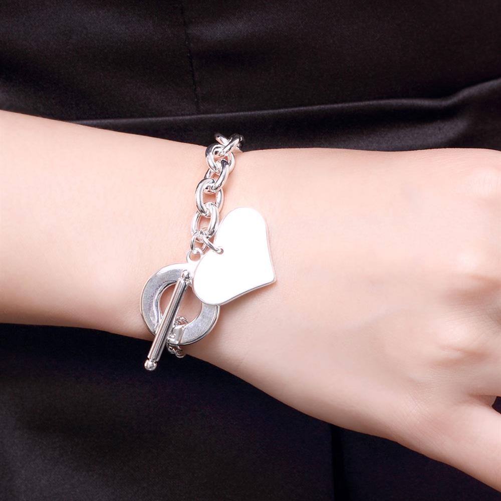 Wholesale Trendy Silver Heart Bracelet TGSPB244 5