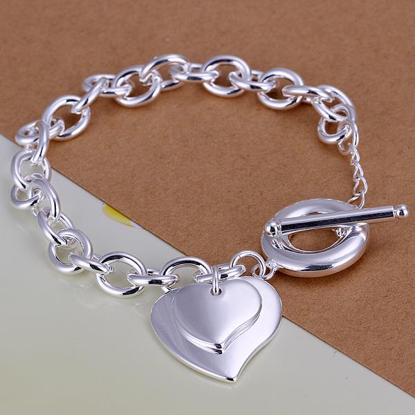 Wholesale Classic Silver Heart Bracelet TGSPB246 0