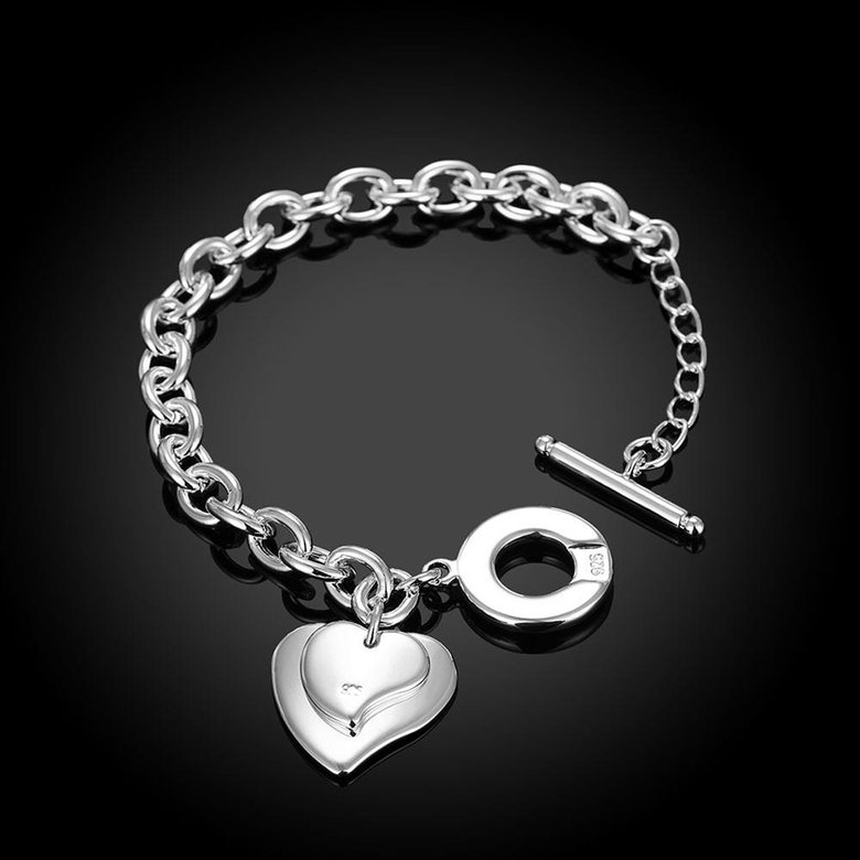 Wholesale Classic Silver Heart Bracelet TGSPB246 1