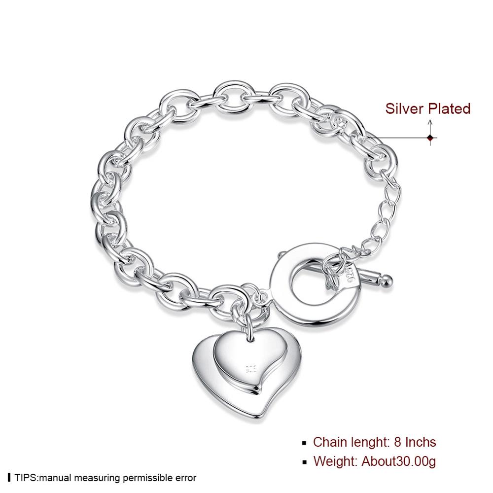 Wholesale Classic Silver Heart Bracelet TGSPB246 5