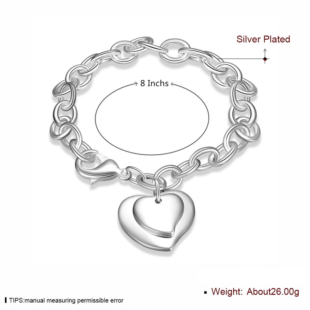 Wholesale Classic Silver Heart Bracelet TGSPB250 0