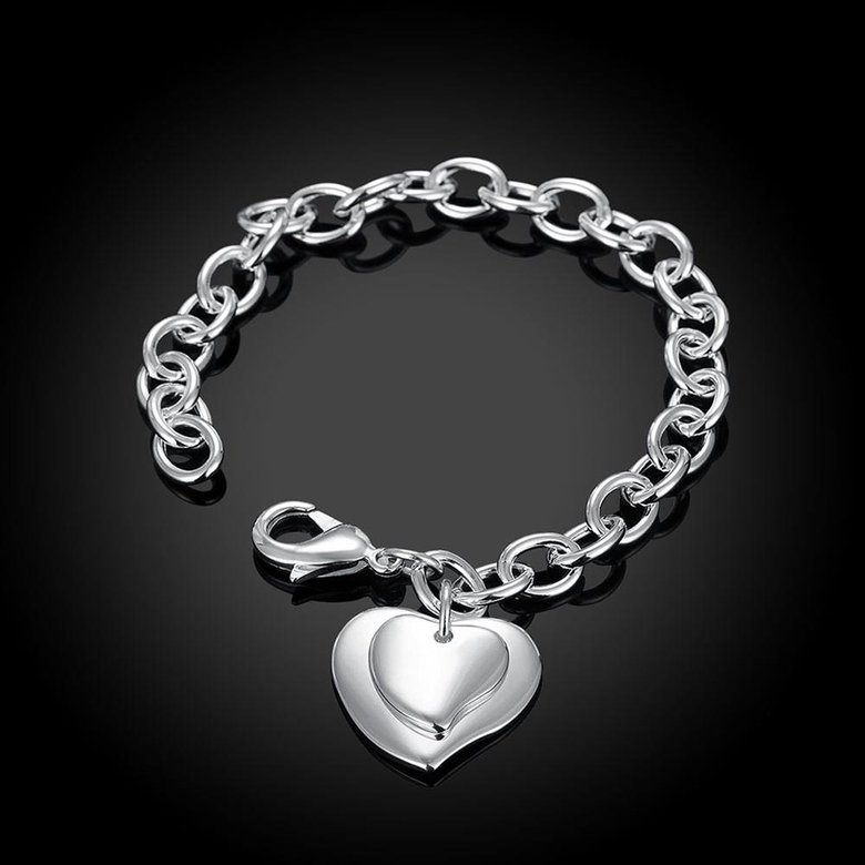 Wholesale Classic Silver Heart Bracelet TGSPB250 1