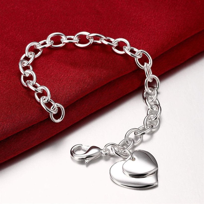Wholesale Classic Silver Heart Bracelet TGSPB250 2