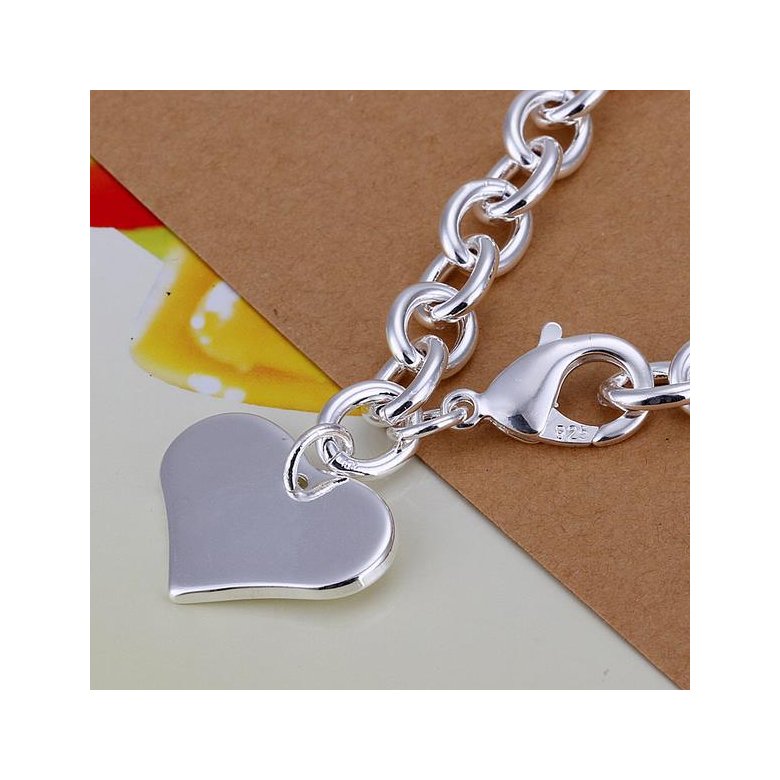 Wholesale Classic Silver Heart Bracelet TGSPB252 1