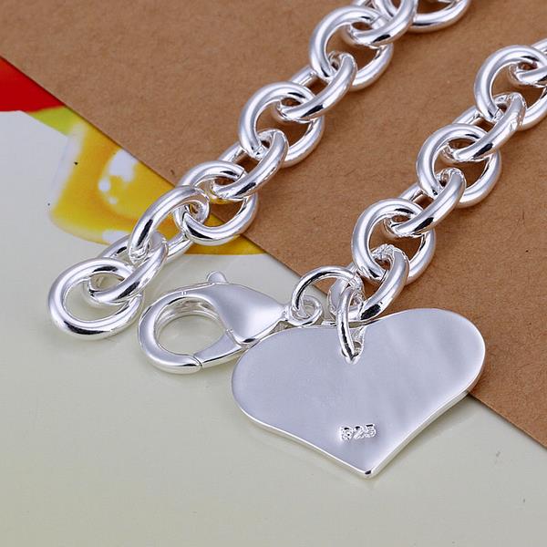 Wholesale Classic Silver Heart Bracelet TGSPB252 2
