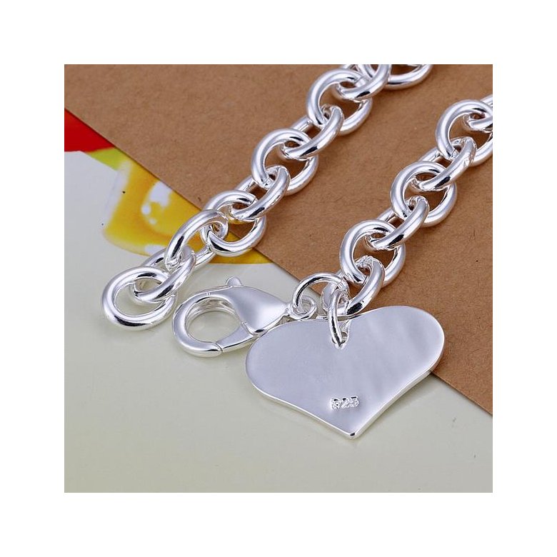 Wholesale Classic Silver Heart Bracelet TGSPB252 2