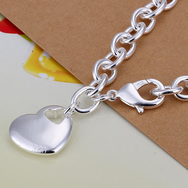 Wholesale Romantic Silver Heart Bracelet TGSPB256 1
