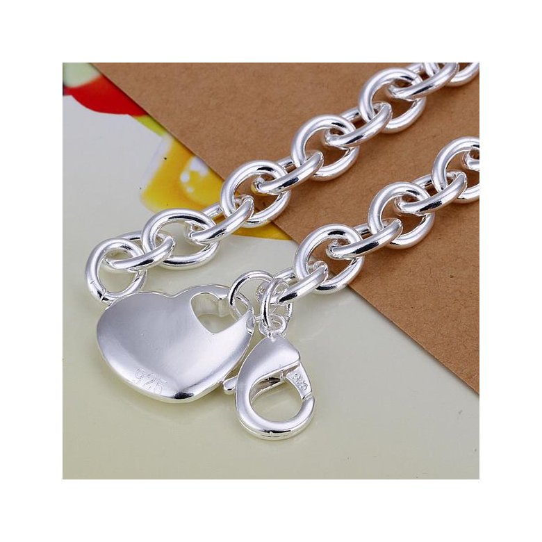 Wholesale Romantic Silver Heart Bracelet TGSPB256 2