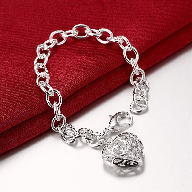 Wholesale Romantic Silver Heart Bracelet TGSPB262 0