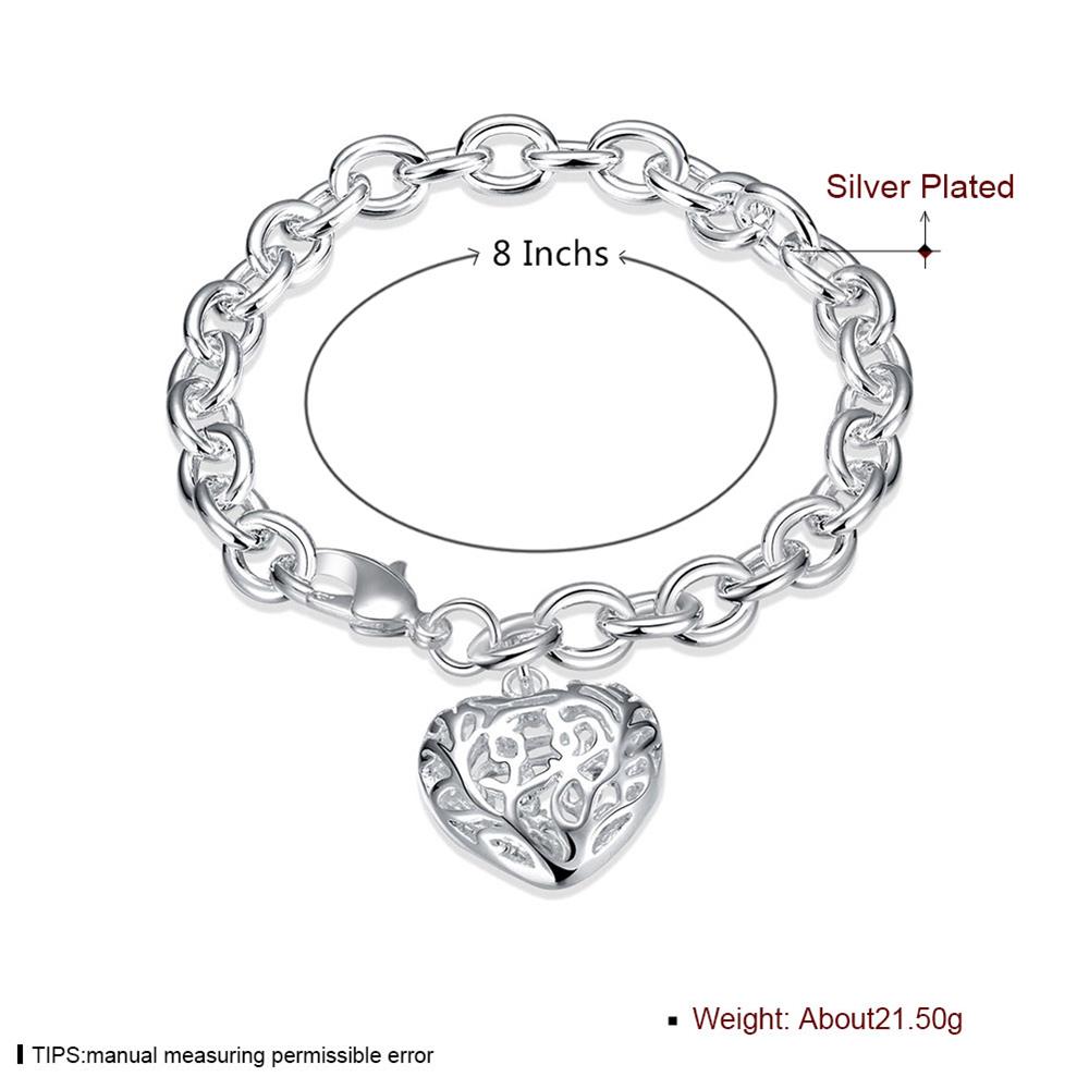 Wholesale Romantic Silver Heart Bracelet TGSPB262 3