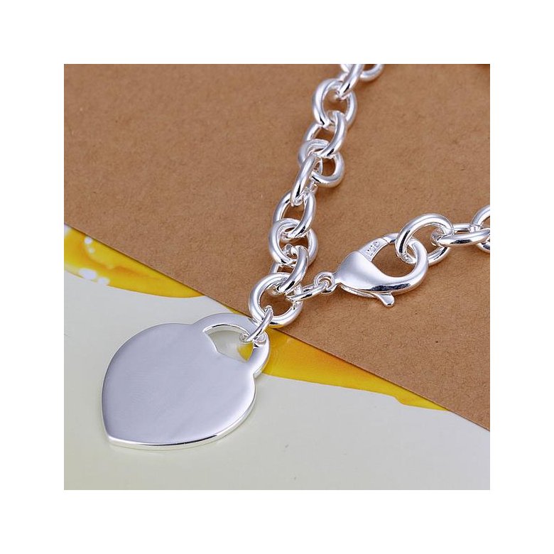 Wholesale Romantic Silver Heart Bracelet TGSPB264 1