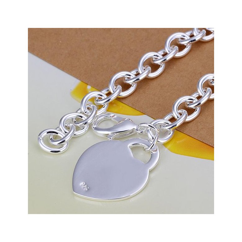 Wholesale Romantic Silver Heart Bracelet TGSPB264 2
