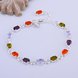 Wholesale Classic Colorful Stones clasp chain Silver Bracelet TGSPB013 2 small