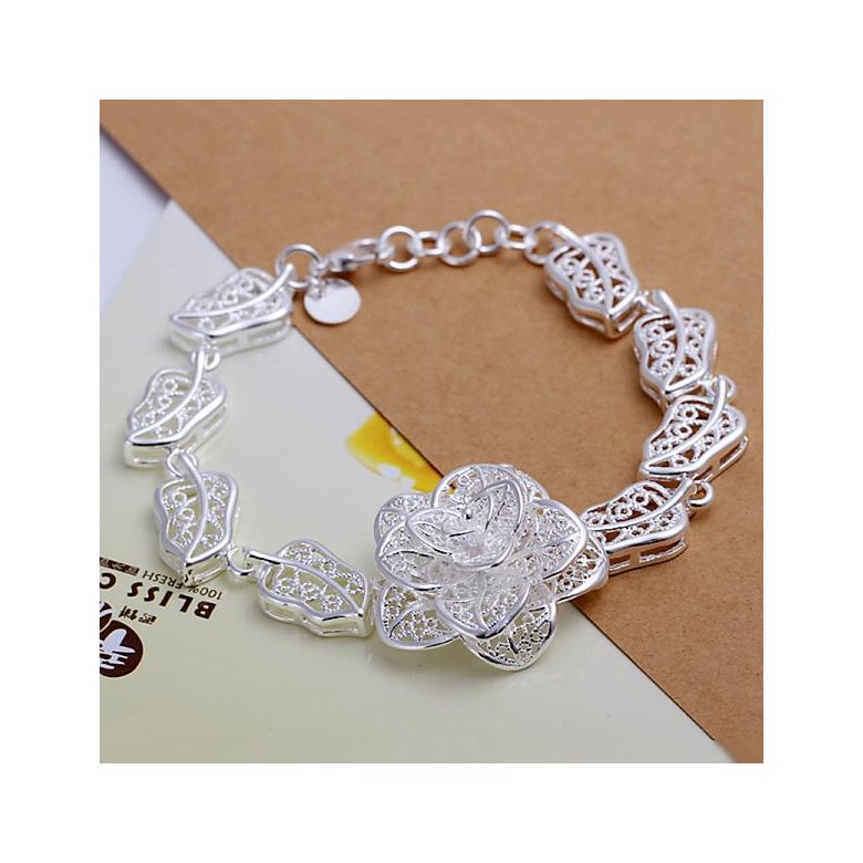 Wholesale Romantic Silver Plant Bracelet TGSPB286 0