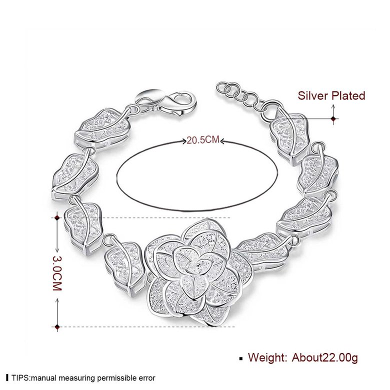 Wholesale Romantic Silver Plant Bracelet TGSPB286 1