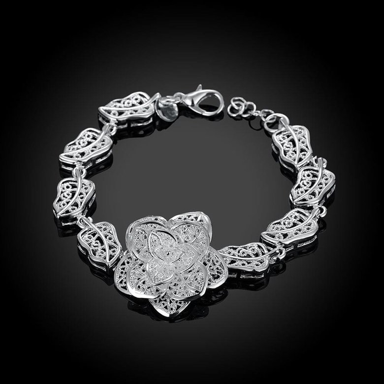 Wholesale Romantic Silver Plant Bracelet TGSPB286 2