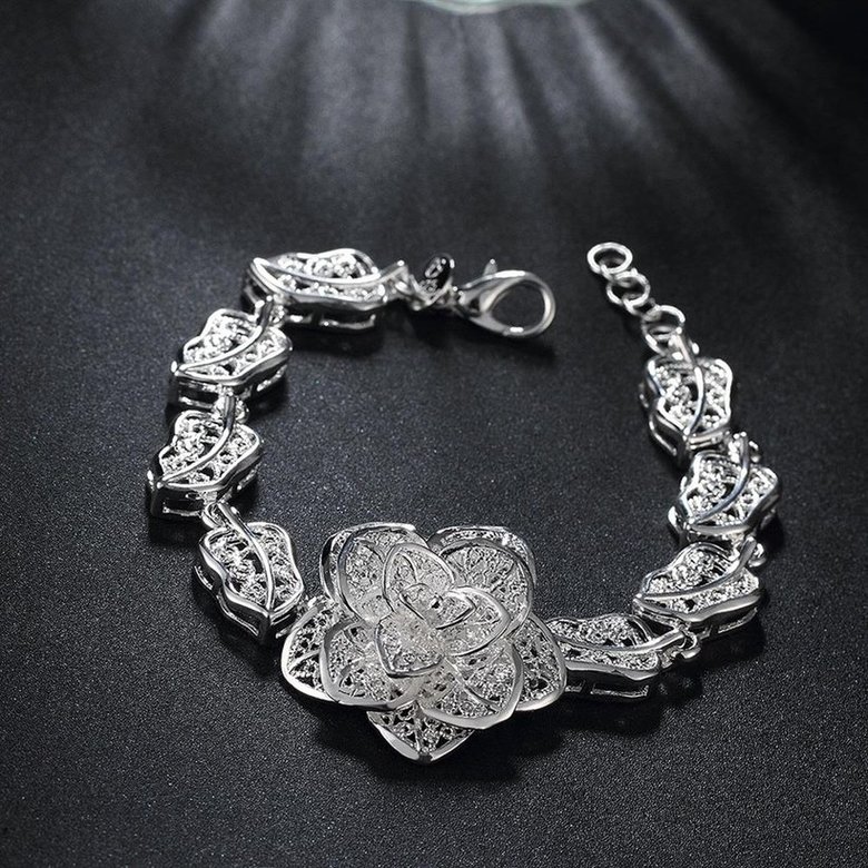 Wholesale Romantic Silver Plant Bracelet TGSPB286 4