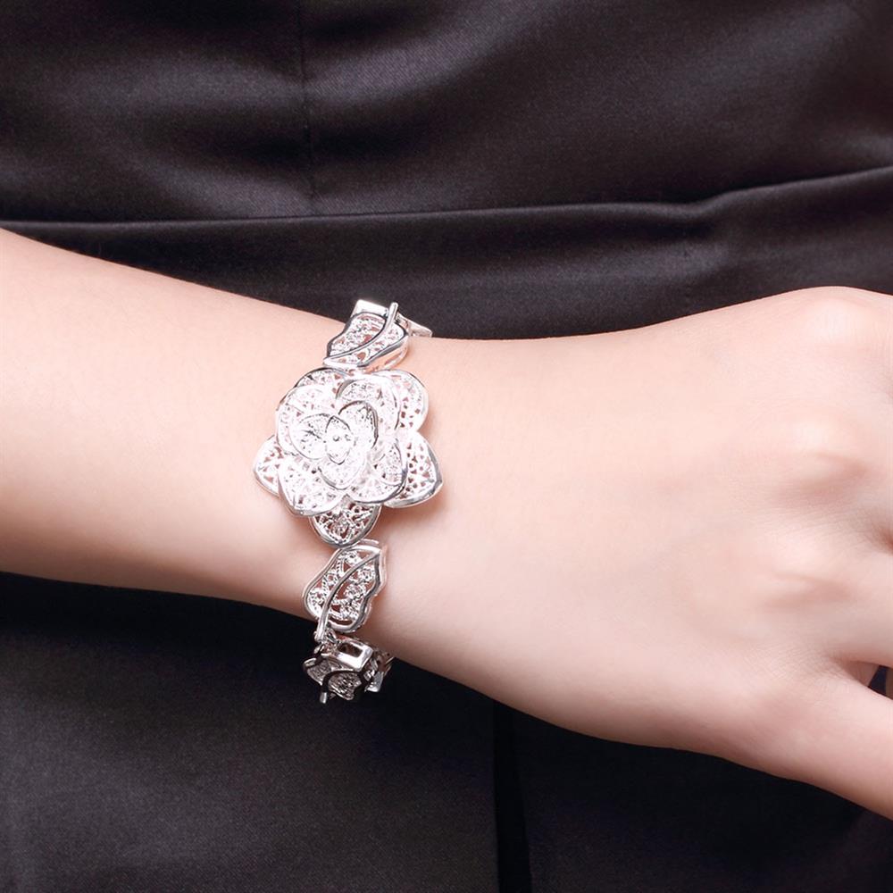 Wholesale Romantic Silver Plant Bracelet TGSPB286 5