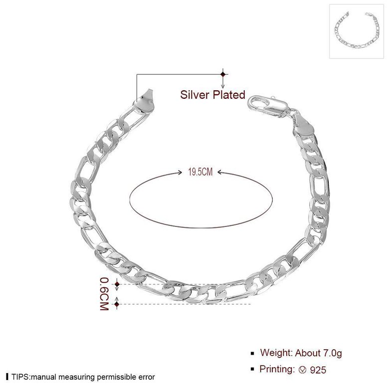 Wholesale Romantic Silver Round Bracelet TGSPB315 0