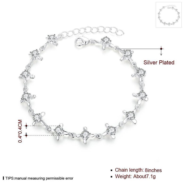 Wholesale Romantic Silver Plant CZ Bracelet TGSPB326 0