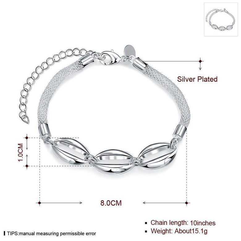 Wholesale Romantic Silver Round Bracelet TGSPB331 0