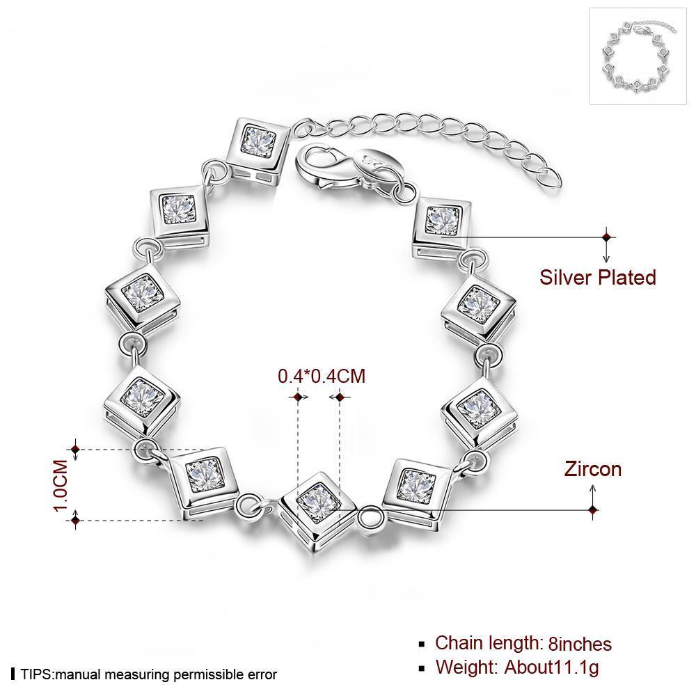 Wholesale Trendy Silver Round CZ Bracelet TGSPB340 1