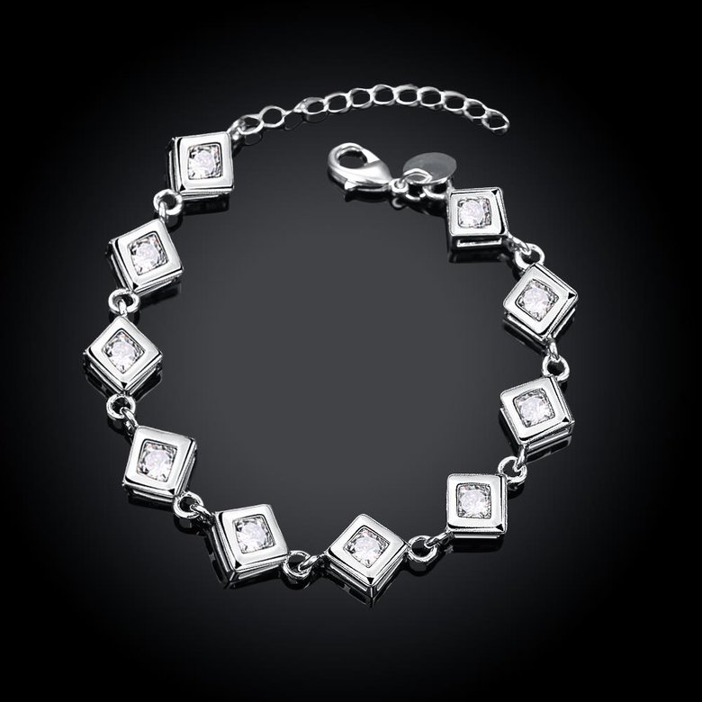 Wholesale Trendy Silver Round CZ Bracelet TGSPB340 2