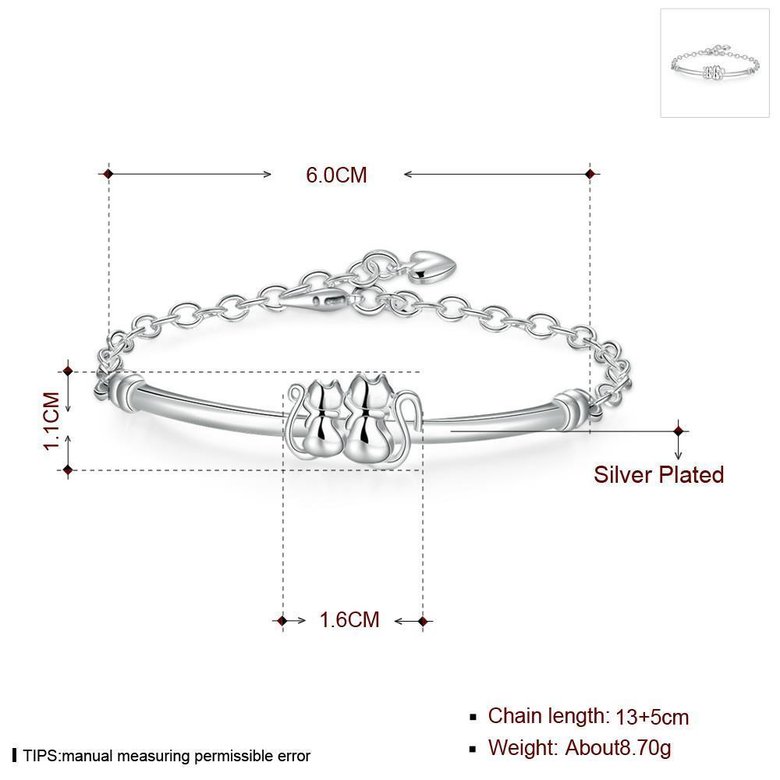 Wholesale Trendy Silver Animal Bracelet TGSPB342 0