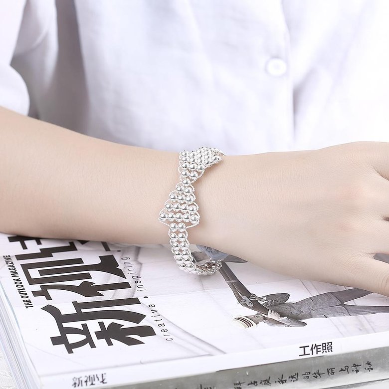 Wholesale Trendy Silver Round Bracelet TGSPB355 4