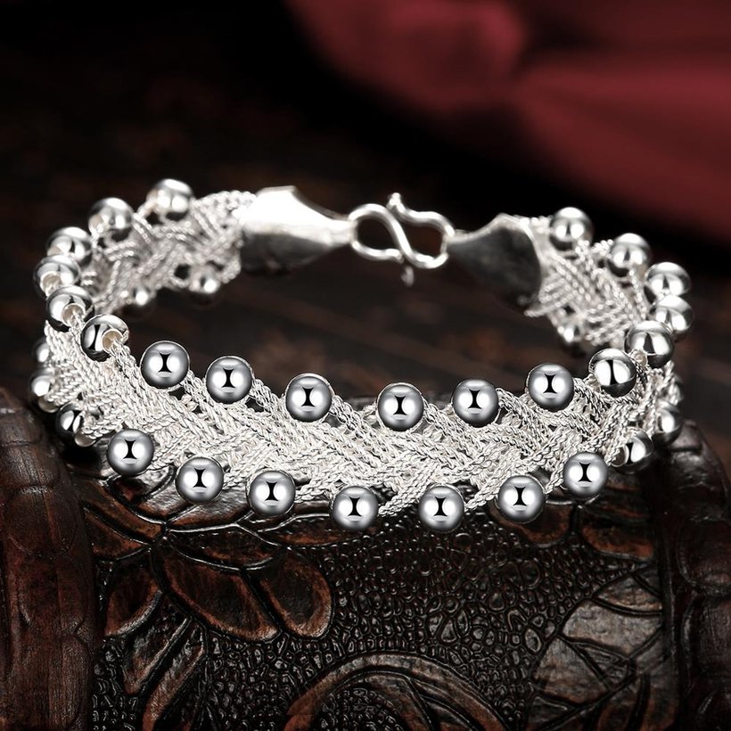 Wholesale Trendy Silver Round Bracelet TGSPB357 3