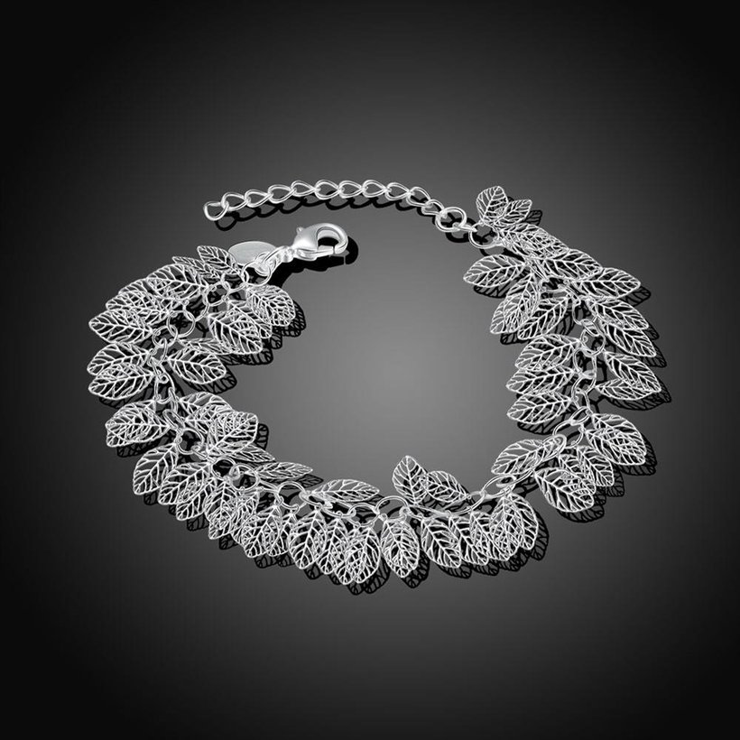 Wholesale Romantic Silver Plant Bracelet TGSPB365 1