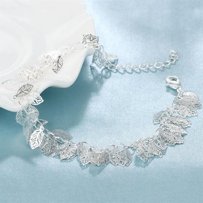 Wholesale Romantic Silver Plant Bracelet TGSPB365 2