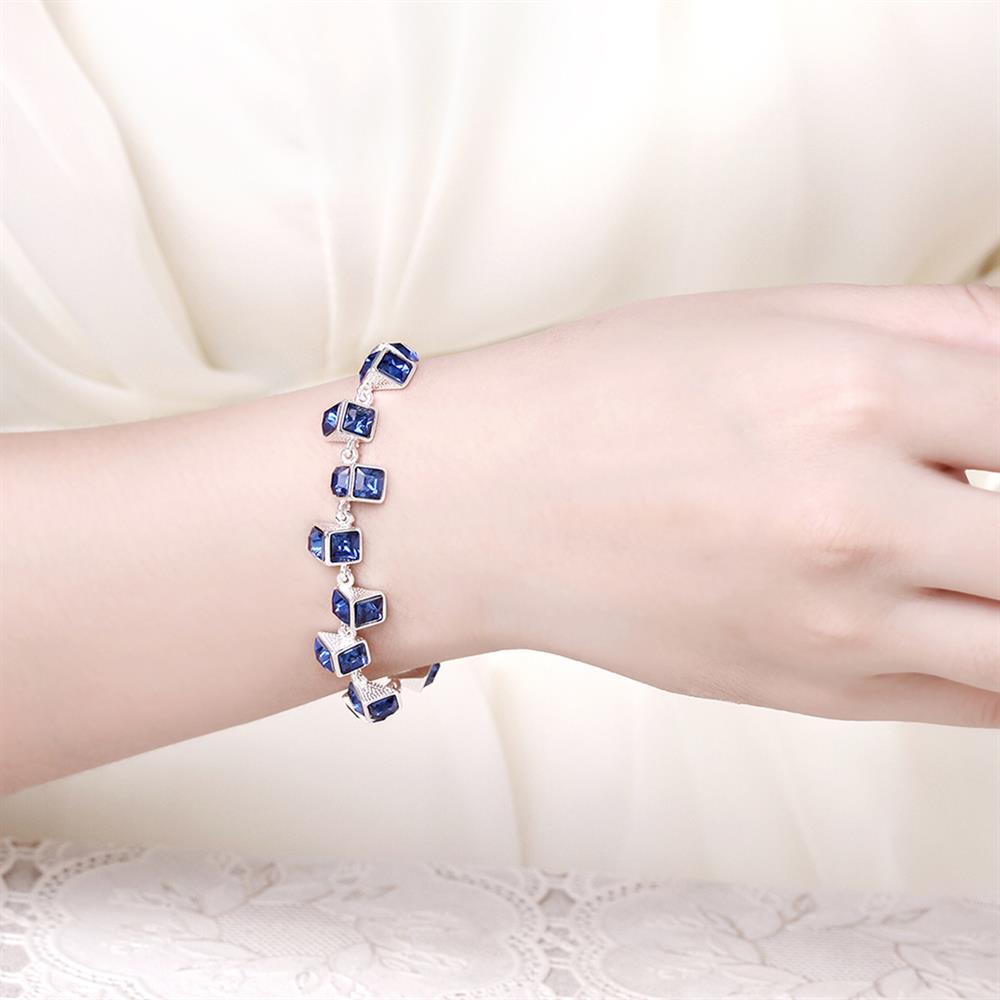 Wholesale Romantic Gorgeous purple Geometric Silver Bracelet TGSPB023 4