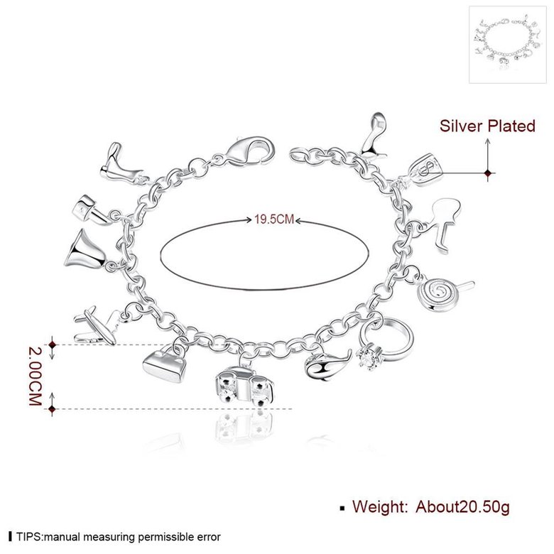 Wholesale Trendy Silver Geometric Bracelet TGSPB408 0