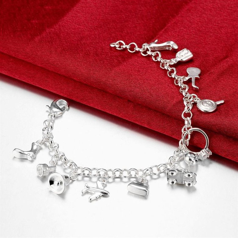 Wholesale Trendy Silver Geometric Bracelet TGSPB408 2