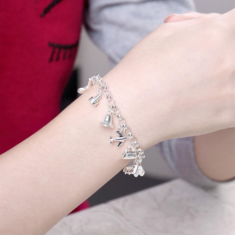 Wholesale Trendy Silver Geometric Bracelet TGSPB408 4