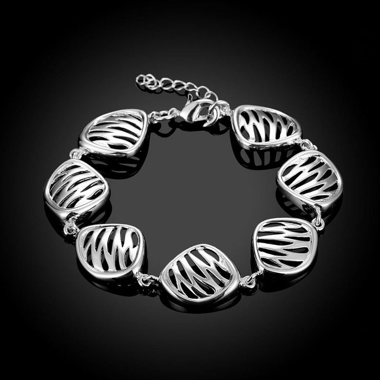 Wholesale Classic Silver Geometric Bracelet TGSPB411 1