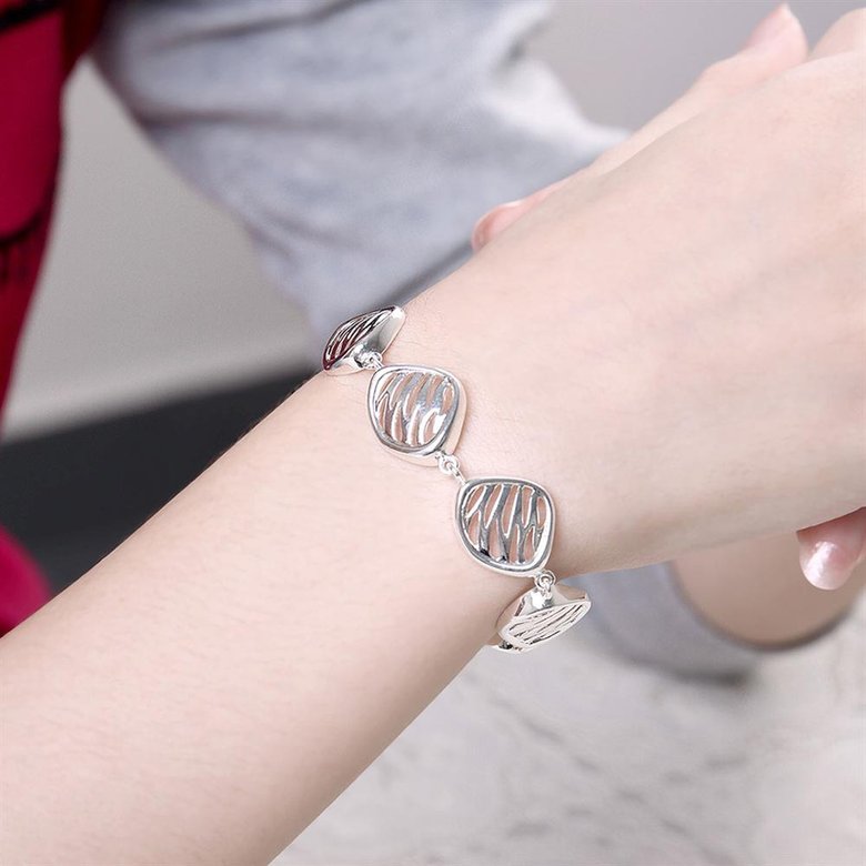 Wholesale Classic Silver Geometric Bracelet TGSPB411 4