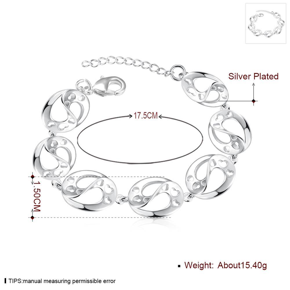 Wholesale Romantic Silver Heart Bracelet TGSPB418 0
