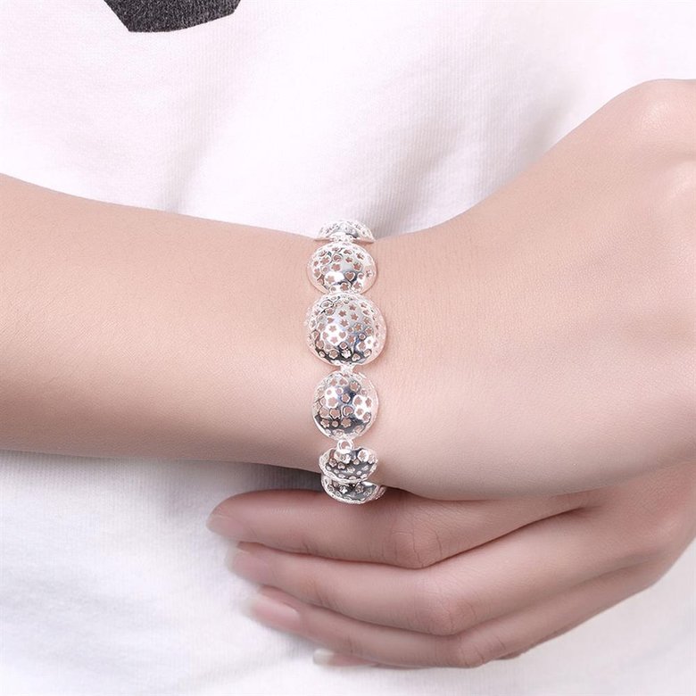 Wholesale Trendy Silver Heart Bracelet TGSPB070 1