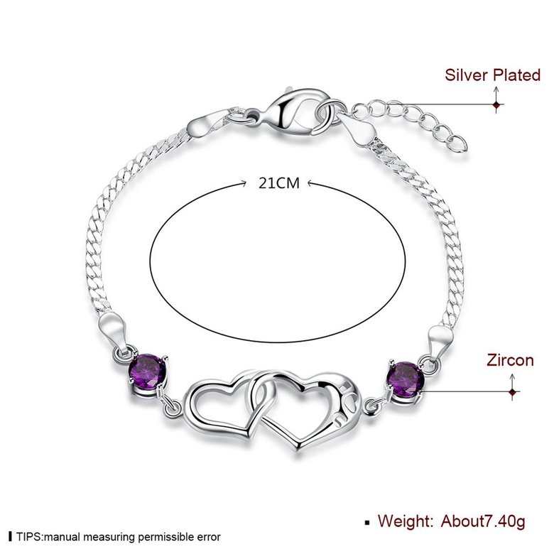 Wholesale Trendy Silver Heart CZ Bracelet TGSPB090 0