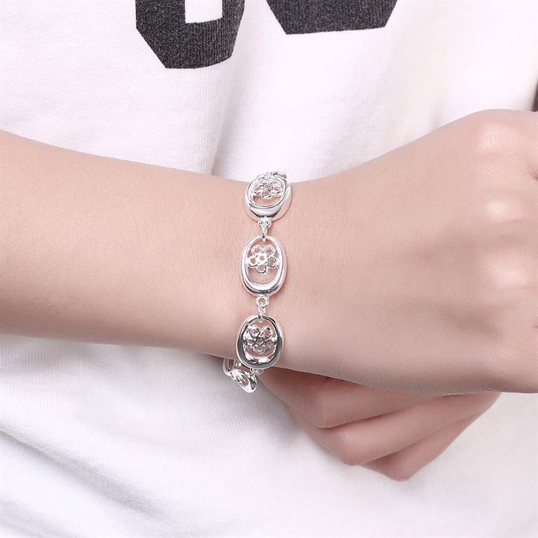 Wholesale Trendy Silver Geometric Bracelet TGSPB100 4