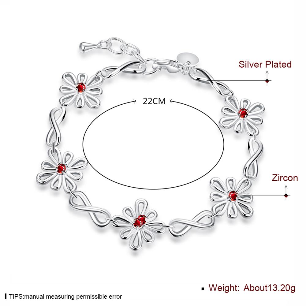 Wholesale Romantic Silver Plant CZ Bracelet TGSPB108 2